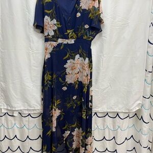 Luxology Navy Floral Maxi Dress